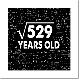 23 years old 23th birthday Gift Square Root of 529 Science Lover Gifts Bday Posters and Art